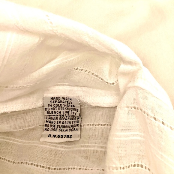 PEPPERMINT BAY white sheer smocked tunic - Picture 7 of 7